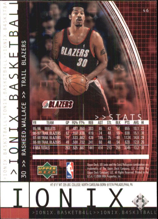 1999/2000 Ionix (Upper Deck) Basketball - Picture 51 of 87