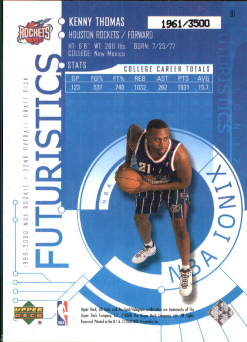 1999/2000 Ionix (Upper Deck) Basketball - Picture 75 of 87