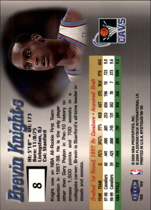 1999/2000 Fleer Mystique Basketball Part 2 Parallel and Insert Cards - Picture 5 of 17
