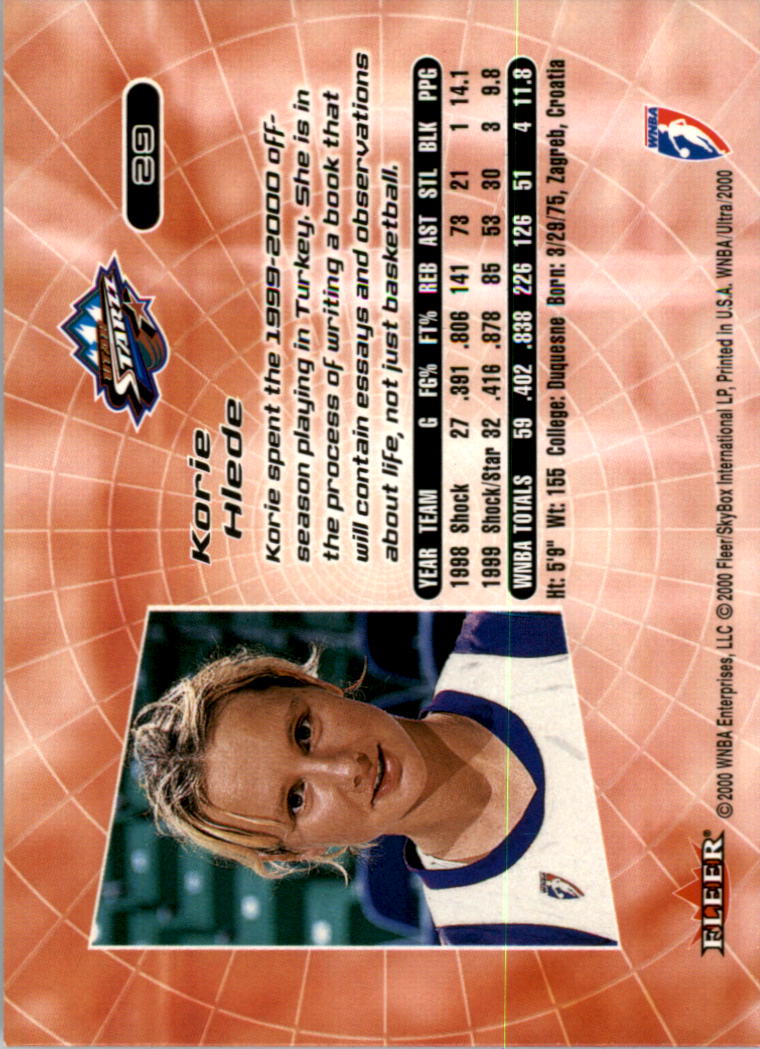 2000 Ultra WNBA Basketball Part 1 Main Set Cards #1 to #150 - Picture 58 of 290