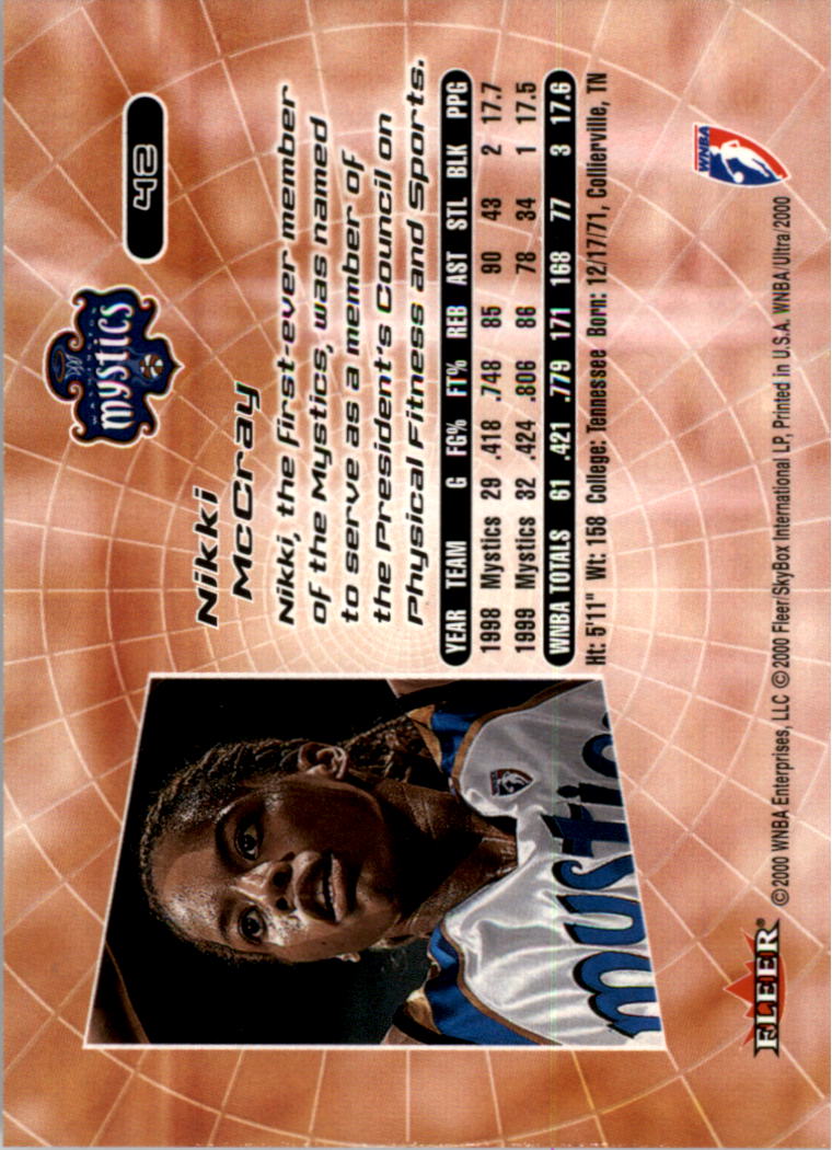 2000 Ultra WNBA Basketball Part 1 Main Set Cards #1 to #150 - Picture 82 of 290