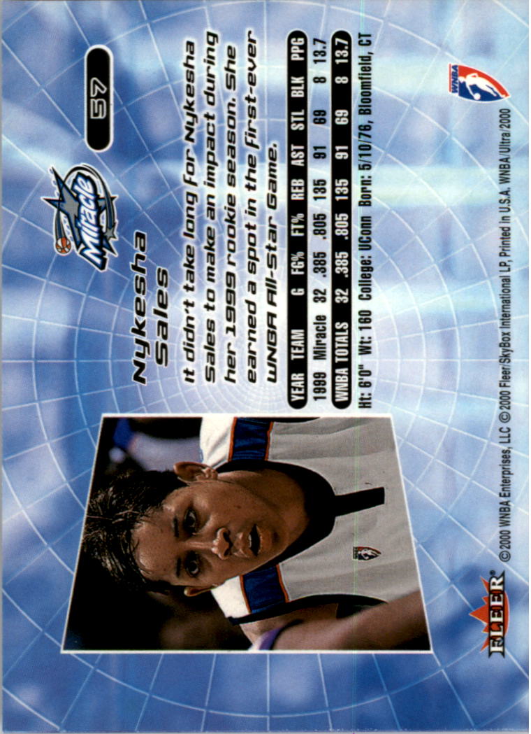 2000 Ultra WNBA Basketball Part 1 Main Set Cards #1 to #150 - Picture 112 of 290