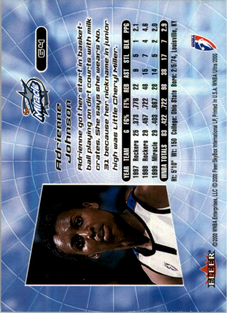 2000 Ultra WNBA Basketball Part 1 Main Set Cards #1 to #150 - Picture 124 of 290