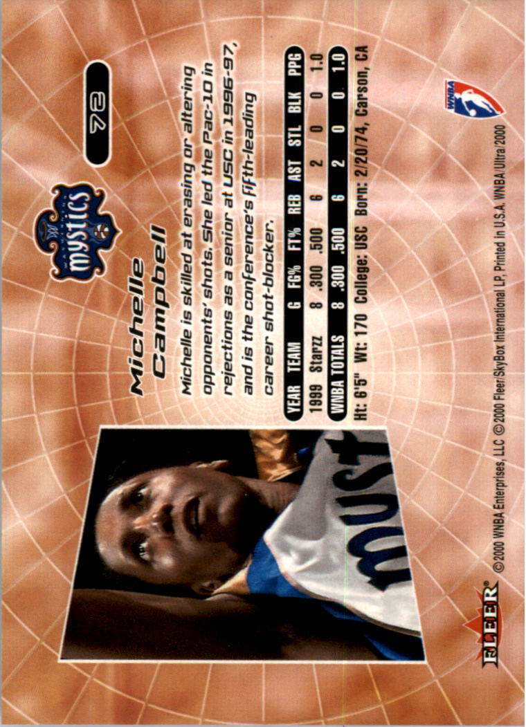 2000 Ultra WNBA Basketball Part 1 Main Set Cards #1 to #150 - Picture 140 of 290