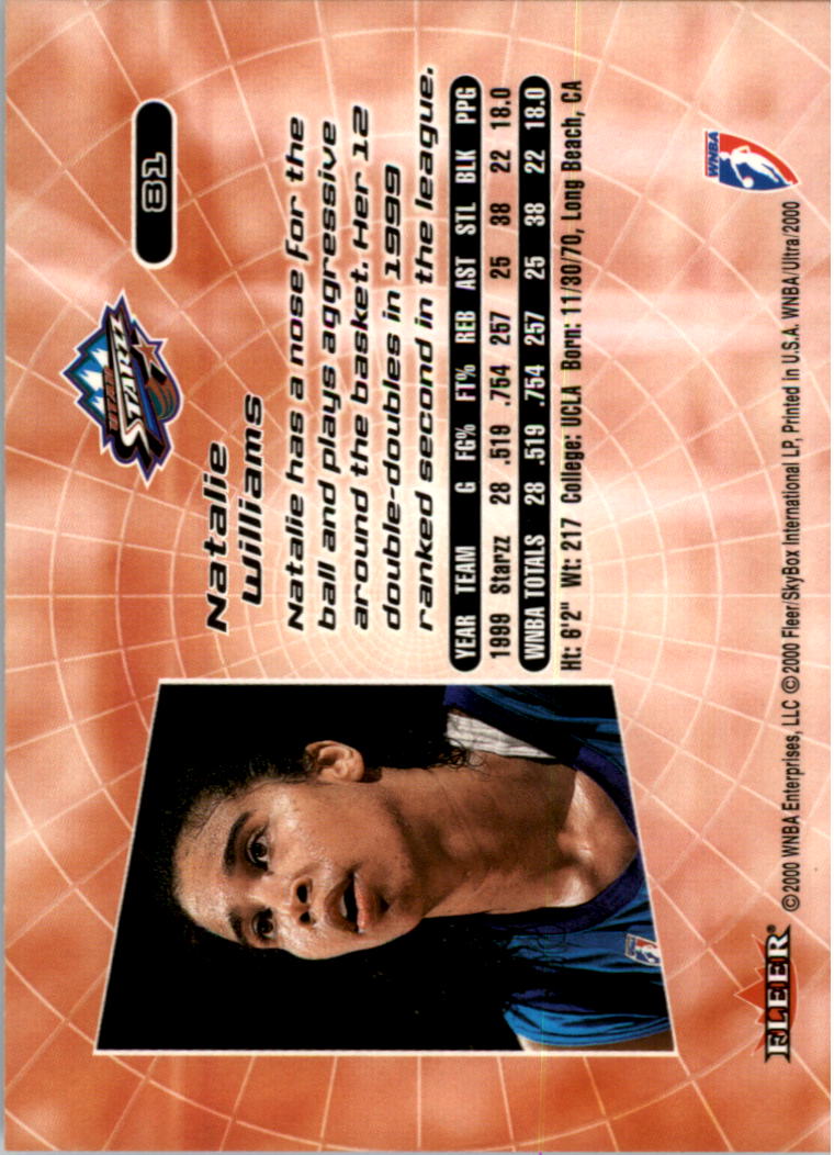 2000 Ultra WNBA Basketball Part 1 Main Set Cards #1 to #150 - Picture 158 of 290