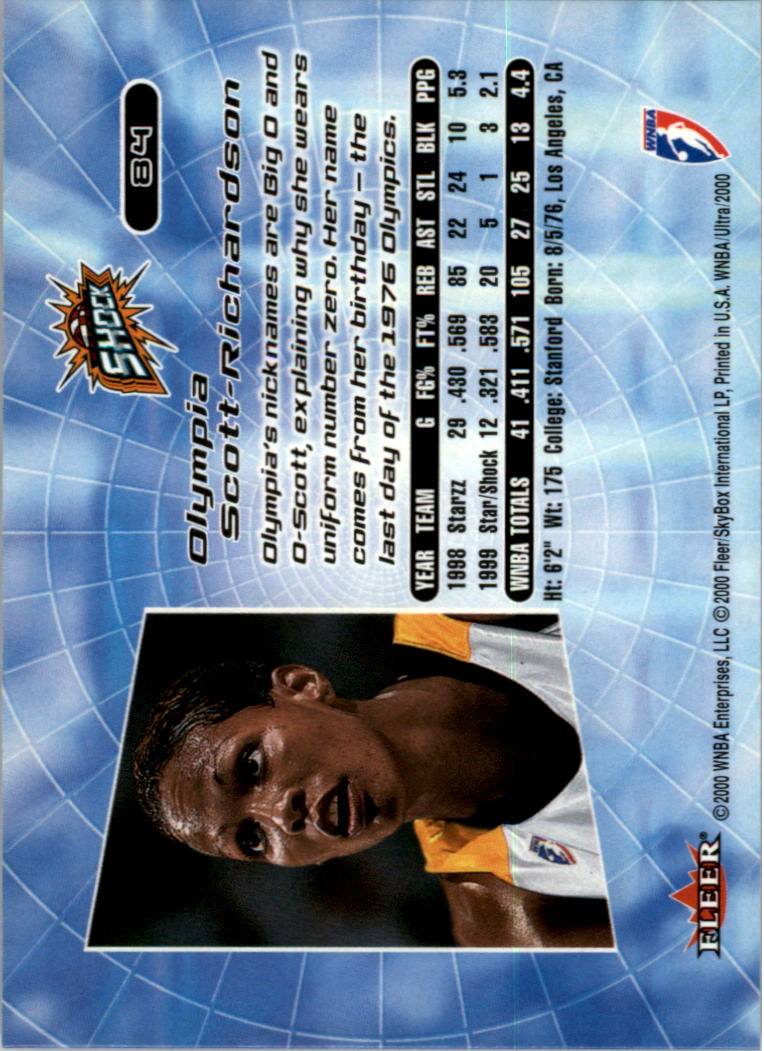 2000 Ultra WNBA Basketball Part 1 Main Set Cards #1 to #150 - Picture 164 of 290