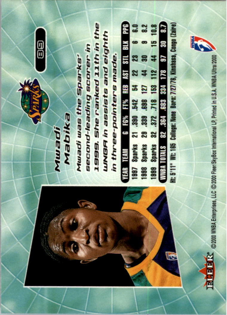 2000 Ultra WNBA Basketball Part 1 Main Set Cards #1 to #150 - Picture 174 of 290
