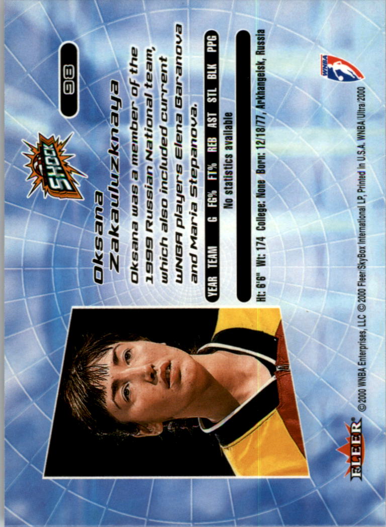2000 Ultra WNBA Basketball Part 1 Main Set Cards #1 to #150 - Picture 192 of 290