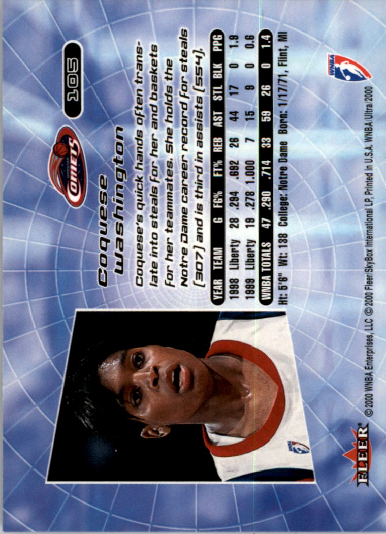 2000 Ultra WNBA Basketball Part 1 Main Set Cards #1 to #150 - Picture 206 of 290