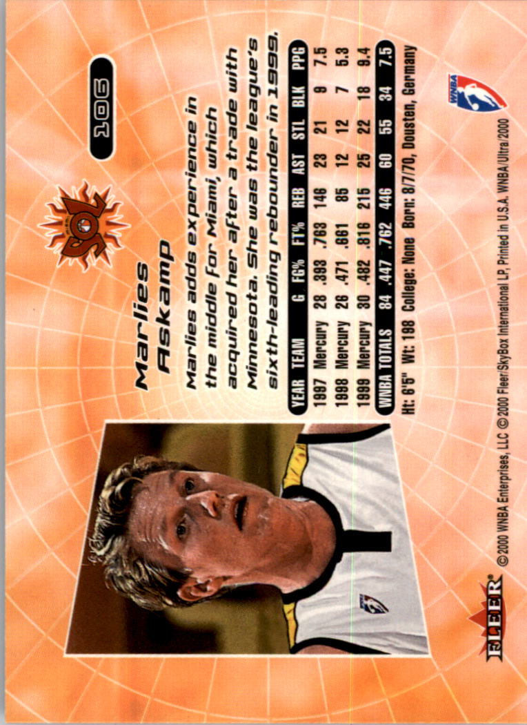 2000 Ultra WNBA Basketball Part 1 Main Set Cards #1 to #150 - Picture 208 of 290