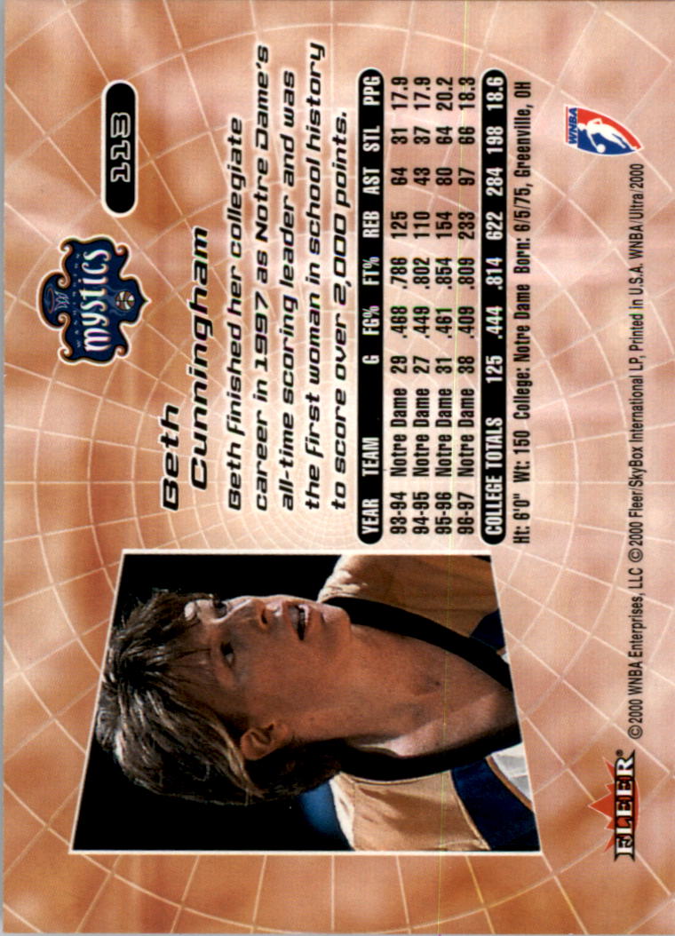 2000 Ultra WNBA Basketball Part 1 Main Set Cards #1 to #150 - Picture 222 of 290