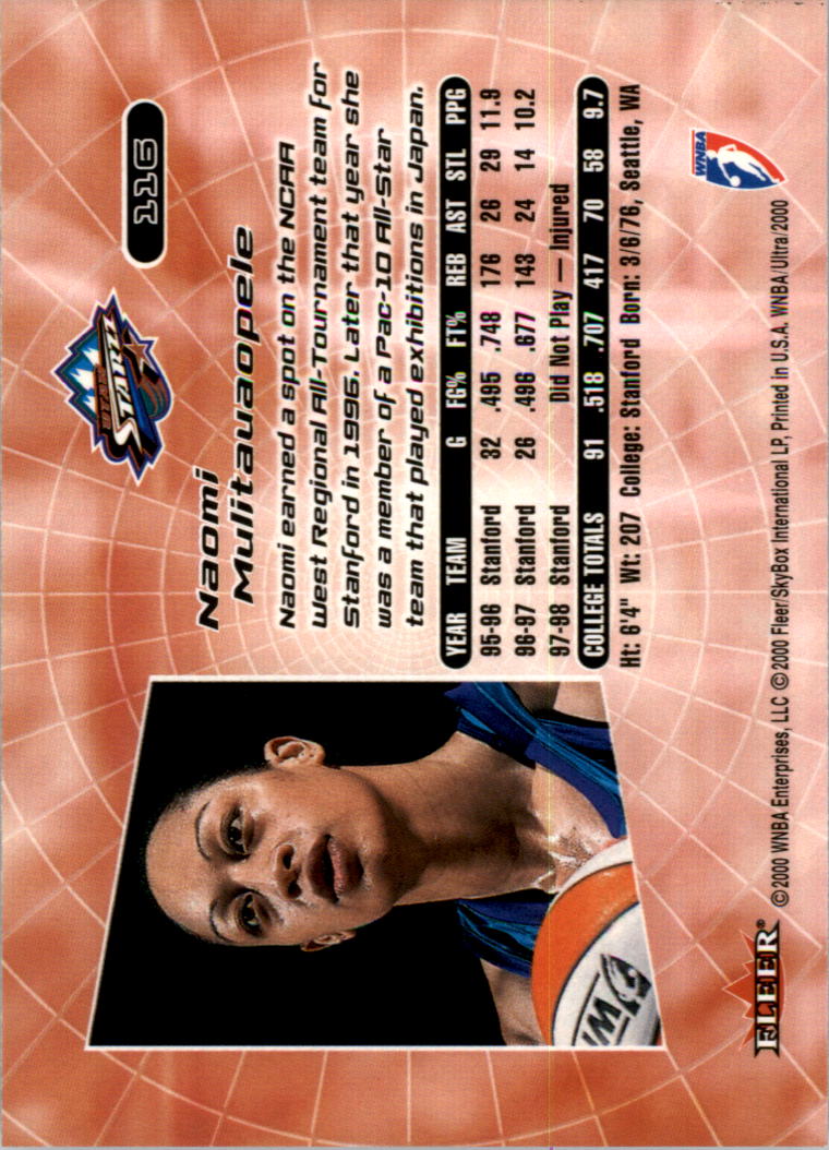 2000 Ultra WNBA Basketball Part 1 Main Set Cards #1 to #150 - Picture 228 of 290