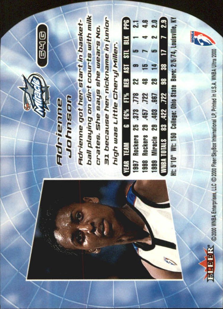 2000 Ultra WNBA Basketball Part 2 Autograph, Insert and Parallel Cards - Picture 63 of 172