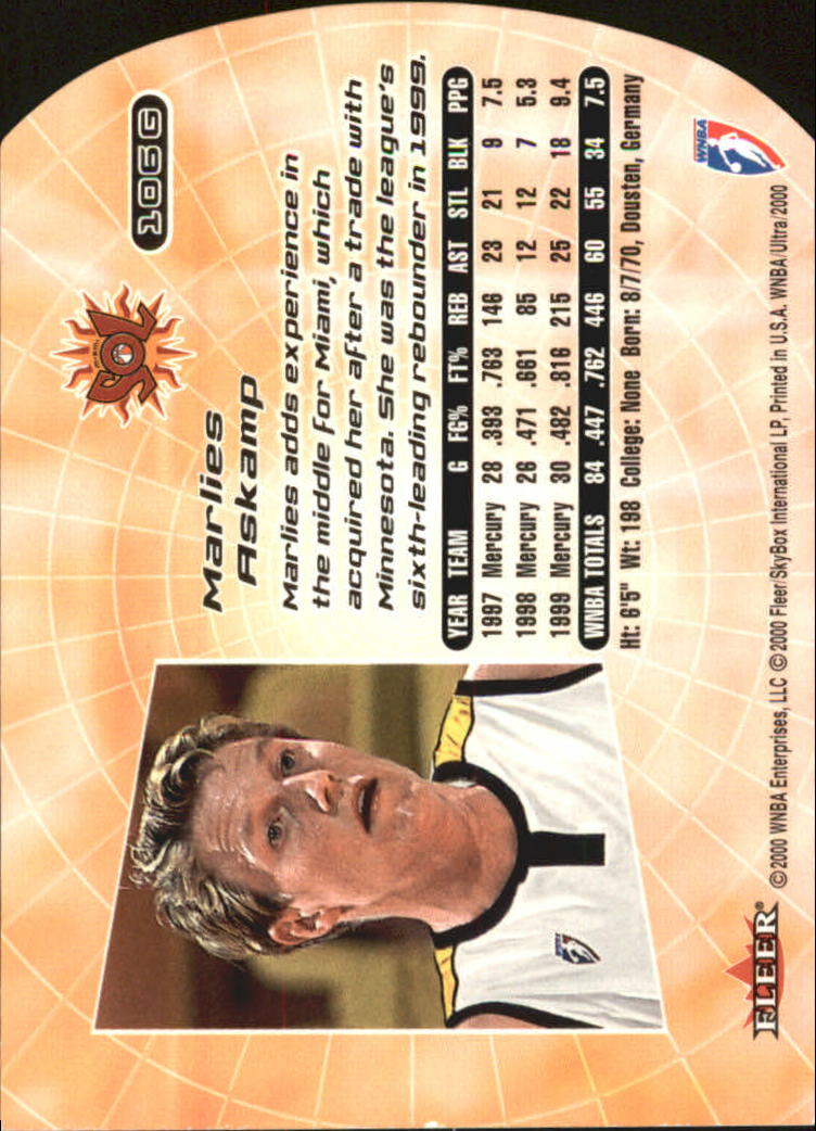 2000 Ultra WNBA Basketball Part 2 Autograph, Insert and Parallel Cards - Picture 107 of 172