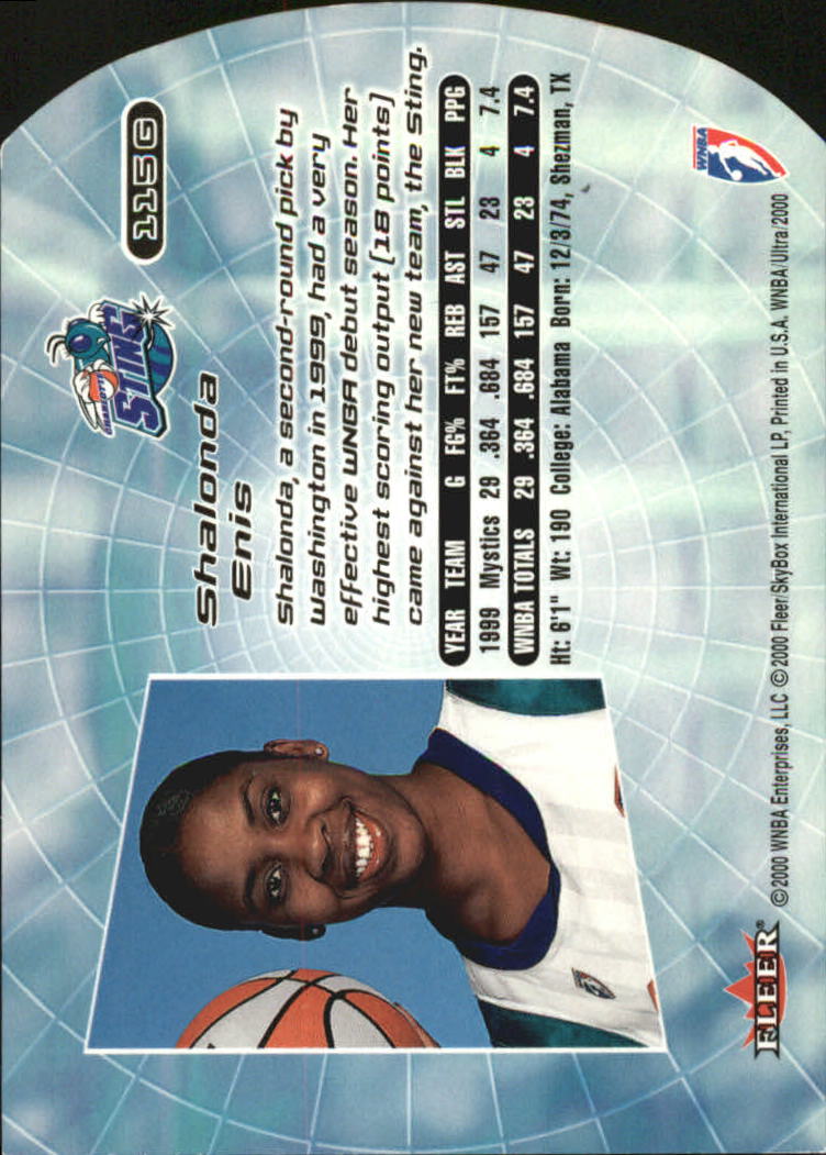 2000 Ultra WNBA Basketball Part 2 Autograph, Insert and Parallel Cards - Picture 125 of 172