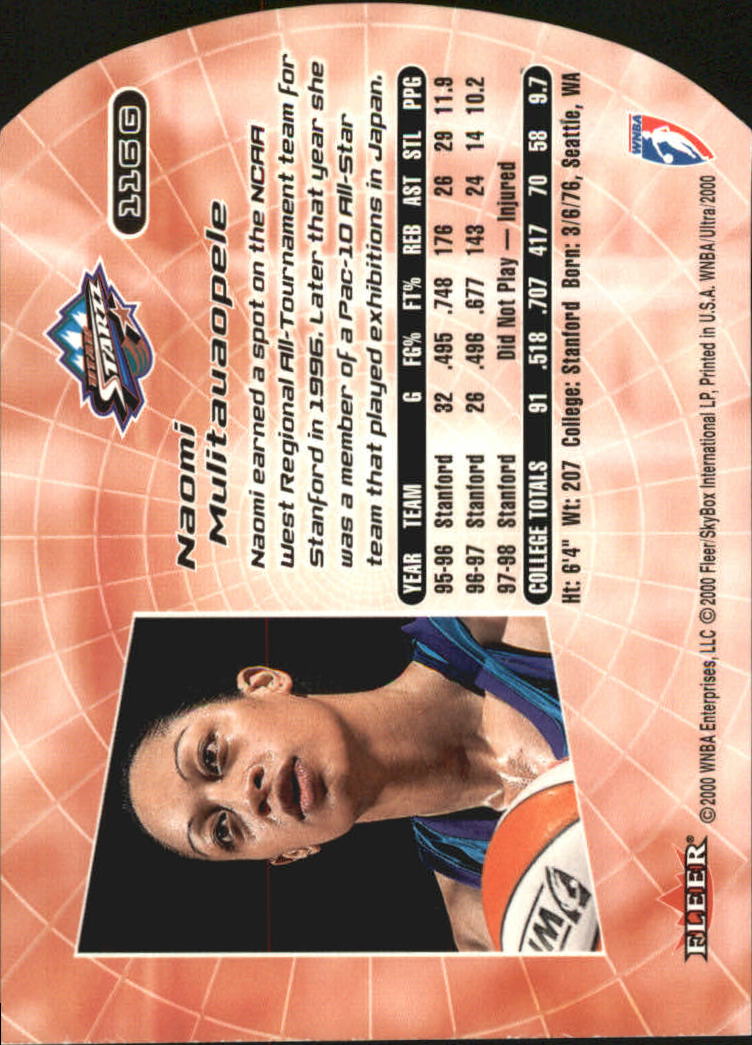 2000 Ultra WNBA Basketball Part 2 Autograph, Insert and Parallel Cards - Picture 127 of 172