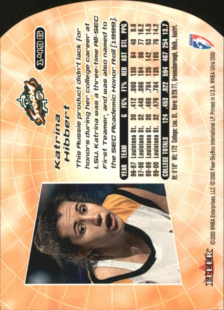 2000 Ultra WNBA Basketball Part 2 Autograph, Insert and Parallel Cards - Picture 151 of 172