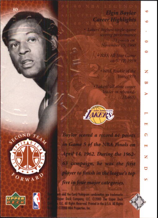 2000 Century Legends (Upper Deck) Basketball - Picture 151 of 217