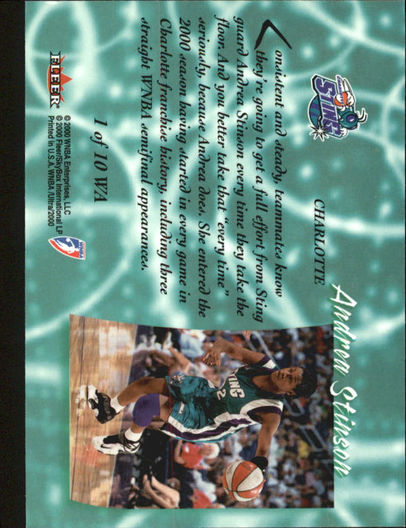 2000 Ultra WNBA Basketball Part 2 Autograph, Insert and Parallel Cards - Picture 162 of 172