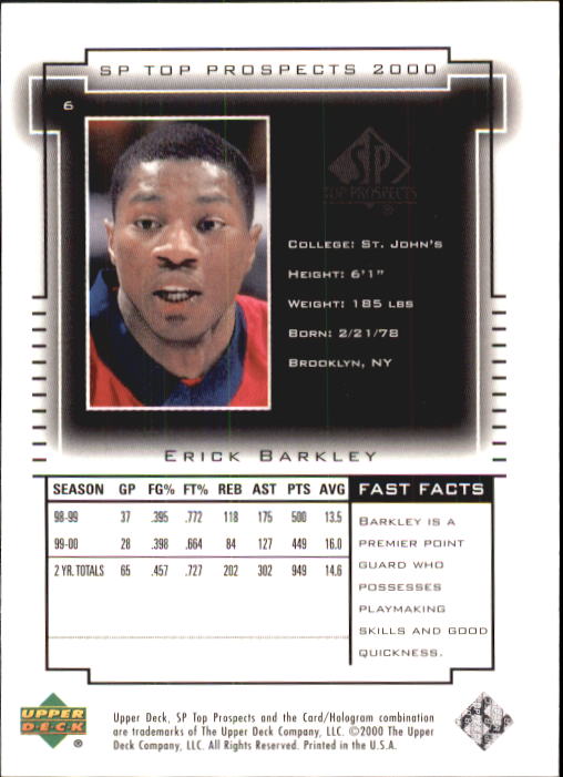2000 SP Top Prospects (Upper Deck) Basketball - Picture 13 of 100