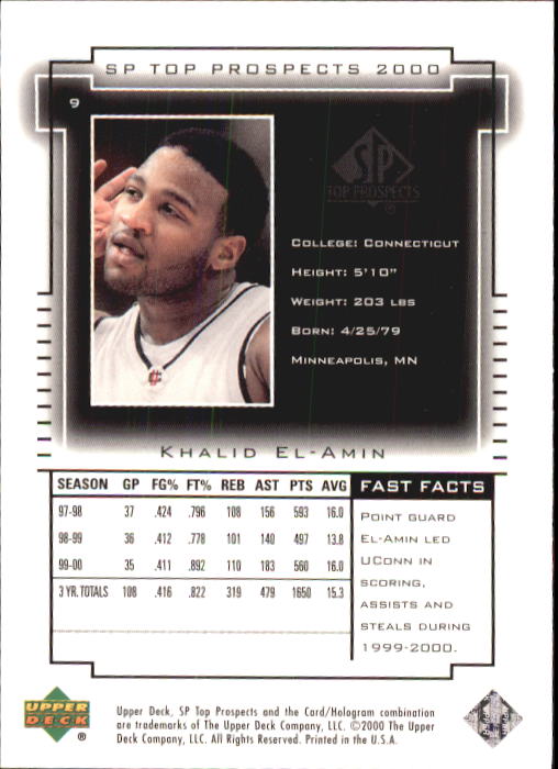 2000 SP Top Prospects (Upper Deck) Basketball - Picture 17 of 100