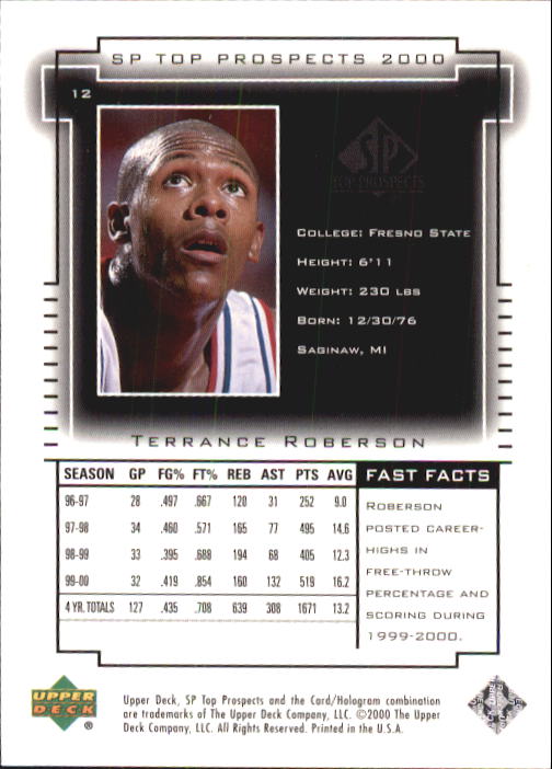 2000 SP Top Prospects (Upper Deck) Basketball - Picture 23 of 100