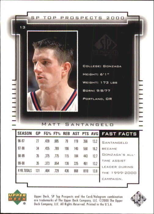 2000 SP Top Prospects (Upper Deck) Basketball - Picture 25 of 100