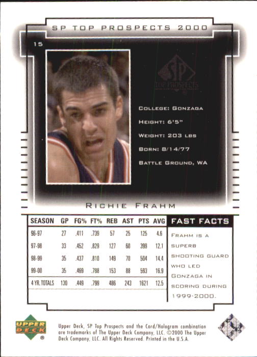 2000 SP Top Prospects (Upper Deck) Basketball - Picture 29 of 100