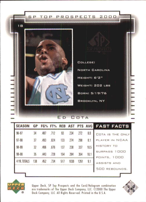 2000 SP Top Prospects (Upper Deck) Basketball - Picture 35 of 100