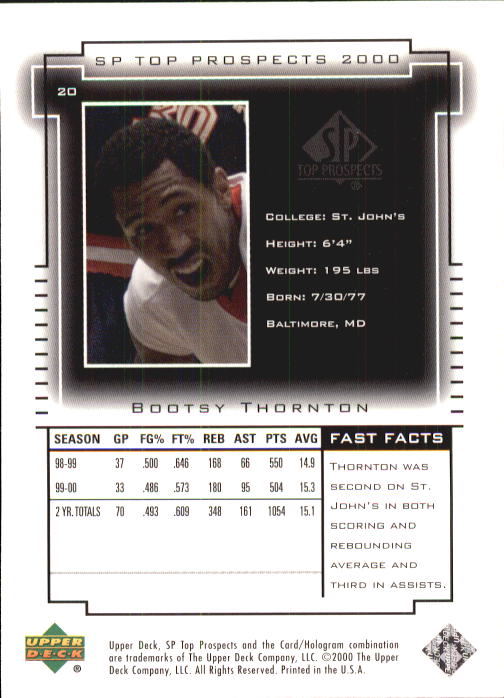 2000 SP Top Prospects (Upper Deck) Basketball - Picture 39 of 100