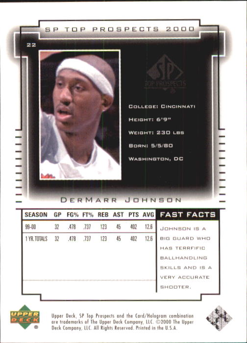 2000 SP Top Prospects (Upper Deck) Basketball - Picture 43 of 100