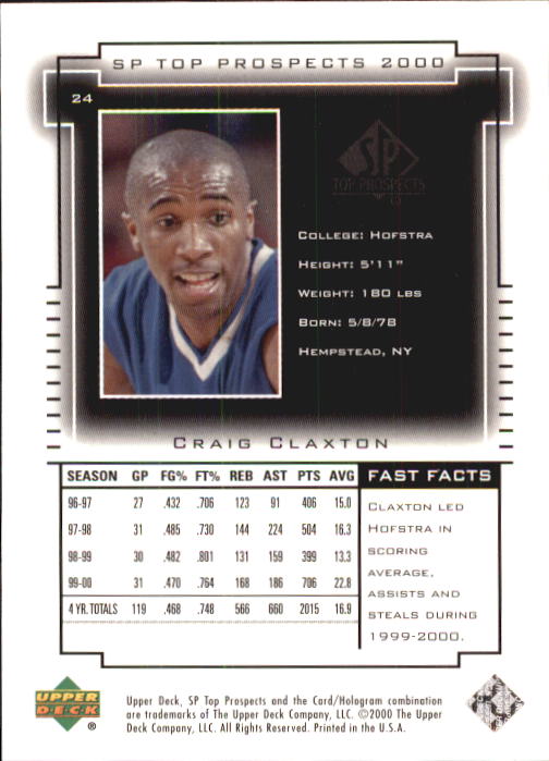 2000 SP Top Prospects (Upper Deck) Basketball - Picture 47 of 100