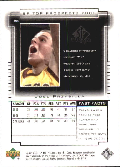 2000 SP Top Prospects (Upper Deck) Basketball - Picture 55 of 100