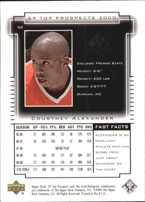 2000 SP Top Prospects (Upper Deck) Basketball - Picture 63 of 100