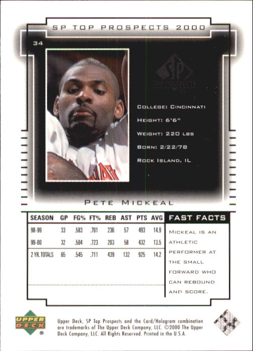 2000 SP Top Prospects (Upper Deck) Basketball - Picture 67 of 100