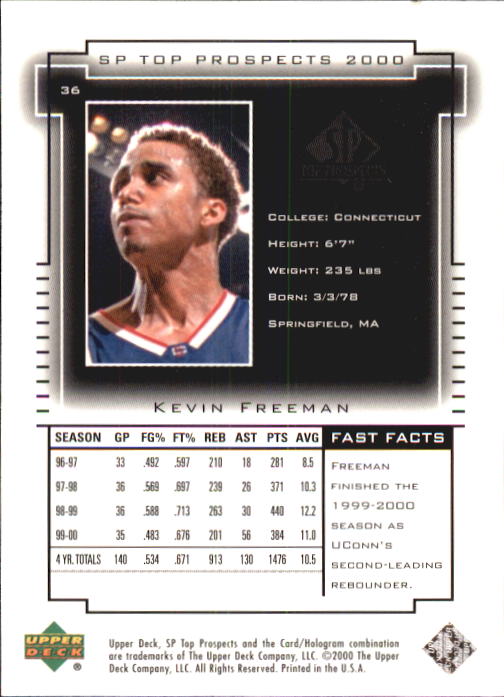 2000 SP Top Prospects (Upper Deck) Basketball - Picture 71 of 100
