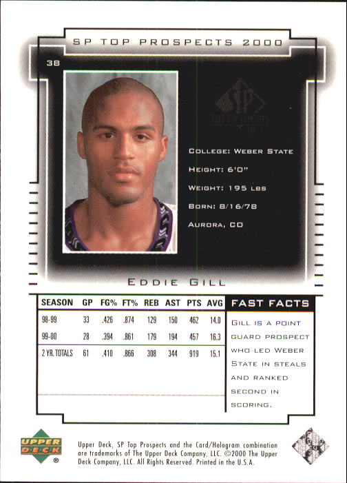 2000 SP Top Prospects (Upper Deck) Basketball - Picture 75 of 100