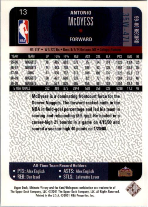 2000/2001 Ultimate Victory (Upper Deck) Basketball - Picture 23 of 129
