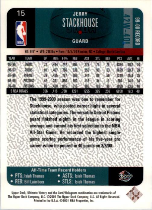 2000/2001 Ultimate Victory (Upper Deck) Basketball - Picture 27 of 129