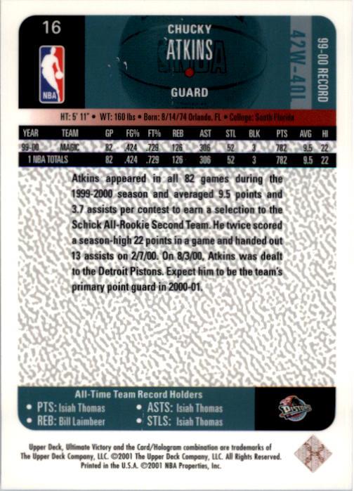 2000/2001 Ultimate Victory (Upper Deck) Basketball - Picture 29 of 129