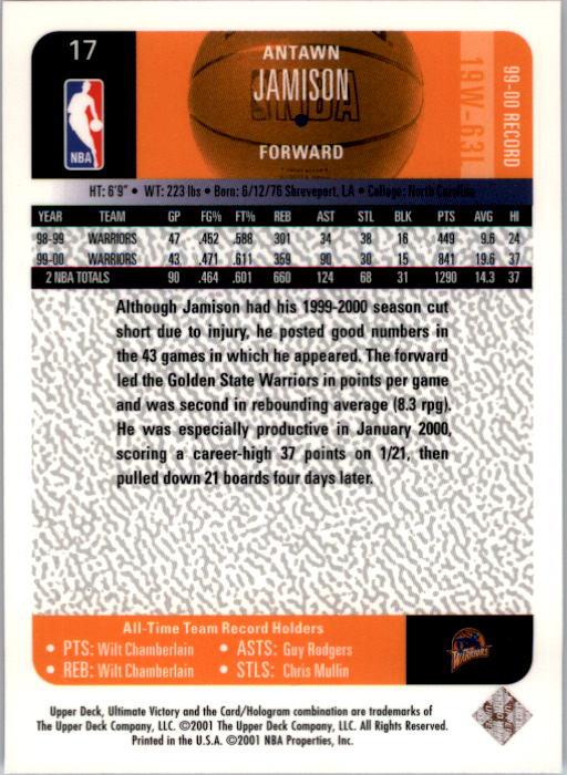 2000/2001 Ultimate Victory (Upper Deck) Basketball - Picture 31 of 129
