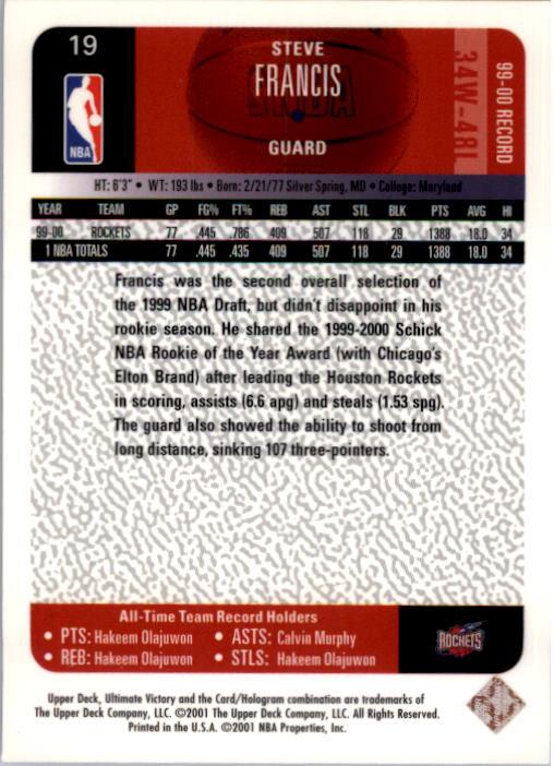 2000/2001 Ultimate Victory (Upper Deck) Basketball - Picture 35 of 129