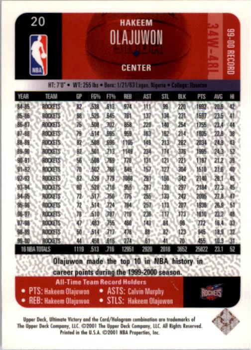 2000/2001 Ultimate Victory (Upper Deck) Basketball - Picture 37 of 129