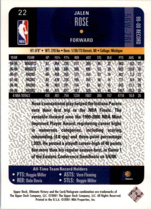2000/2001 Ultimate Victory (Upper Deck) Basketball - Picture 41 of 129