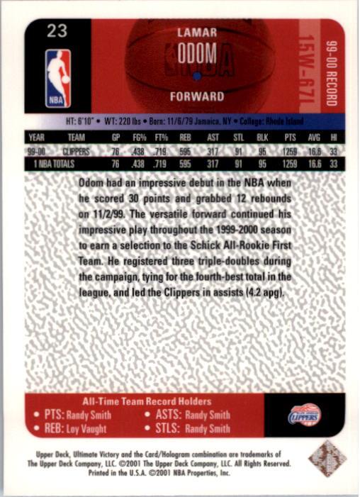 2000/2001 Ultimate Victory (Upper Deck) Basketball - Picture 43 of 129