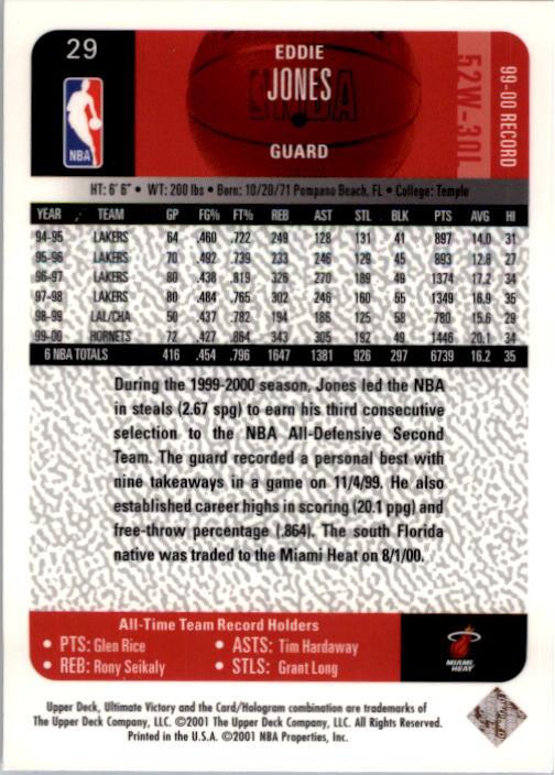 2000/2001 Ultimate Victory (Upper Deck) Basketball - Picture 53 of 129