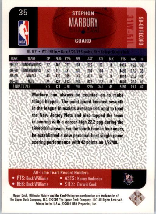2000/2001 Ultimate Victory (Upper Deck) Basketball - Picture 61 of 129