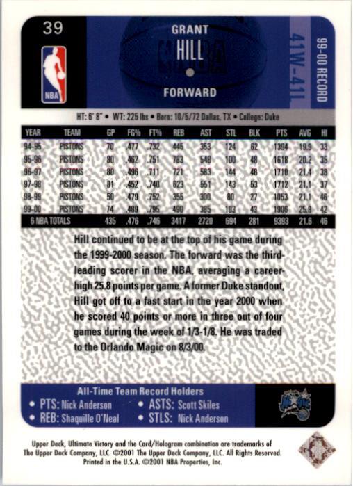 2000/2001 Ultimate Victory (Upper Deck) Basketball - Picture 69 of 129