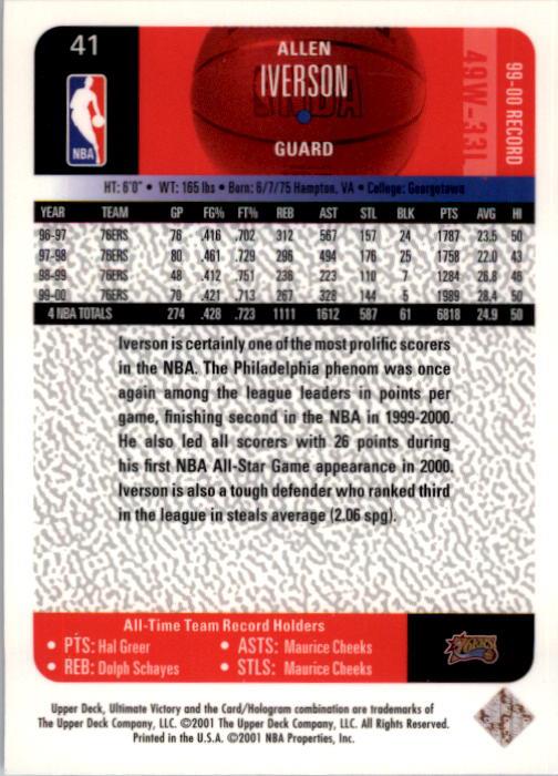 2000/2001 Ultimate Victory (Upper Deck) Basketball - Picture 71 of 129