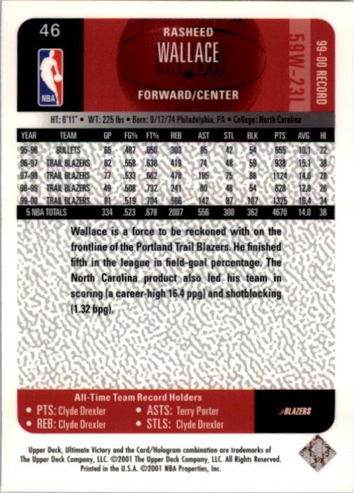 2000/2001 Ultimate Victory (Upper Deck) Basketball - Picture 79 of 129